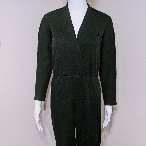 Vintage Byer Too! Black Long Sleeve Jumpsuit Size 11 (Med) Elastic Waist - Picture 5 of 9